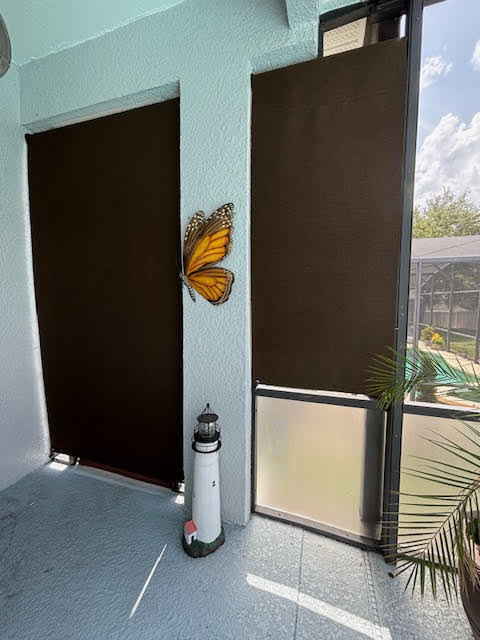 Sunbrella Hogan roller shade full view